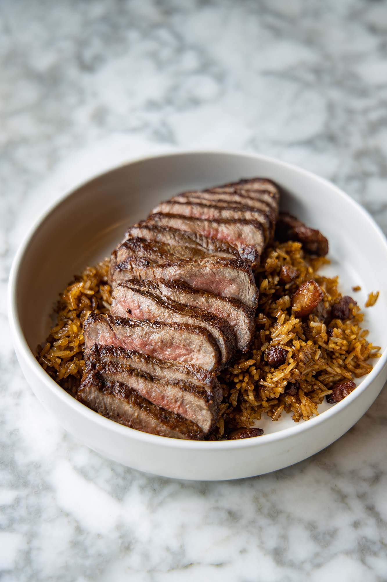 Fat Fried Rice With Australian Wagyu Striploin Steak