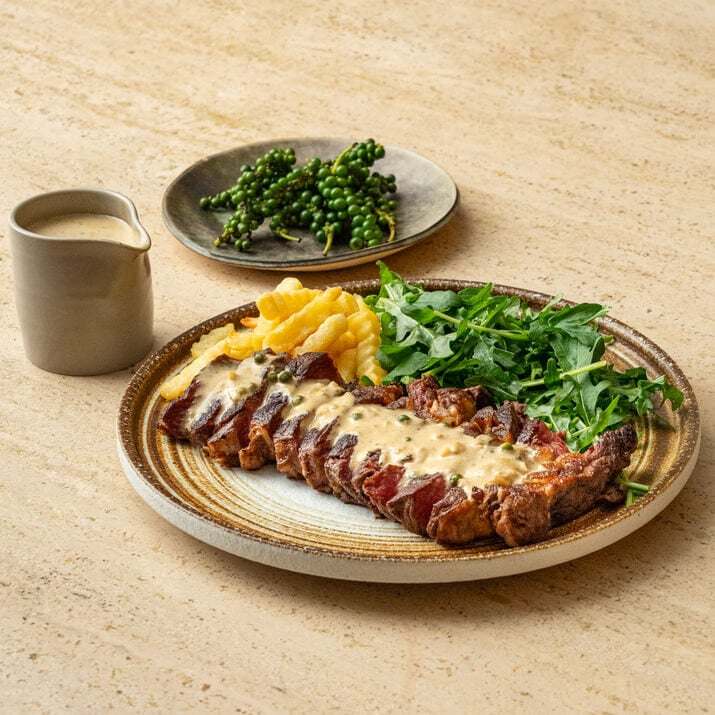 สเต็กราดซอสพริกไทยเม็ด