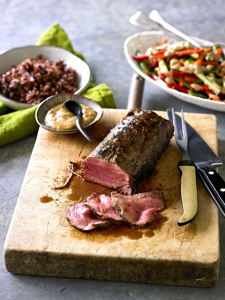 Indonesian-style Aussie beef Tenderloin with gado gado salad