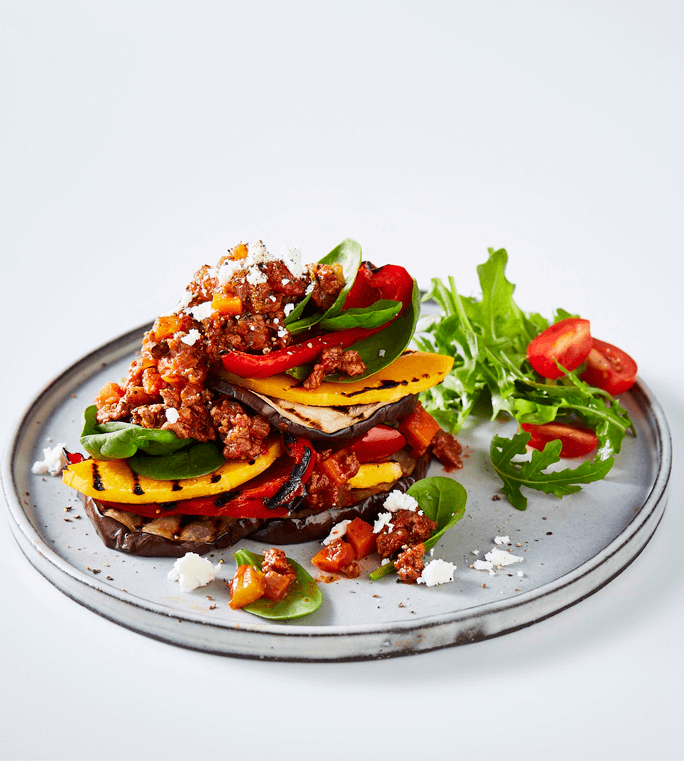 Vegetable and Beef Bolognese Stack